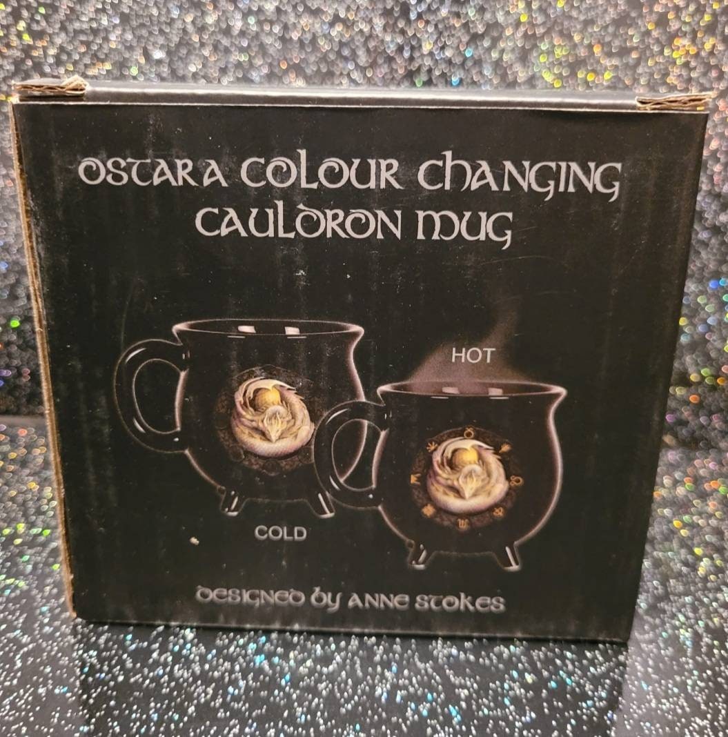 Ostara colour changing cauldron mug by Anne Stokes