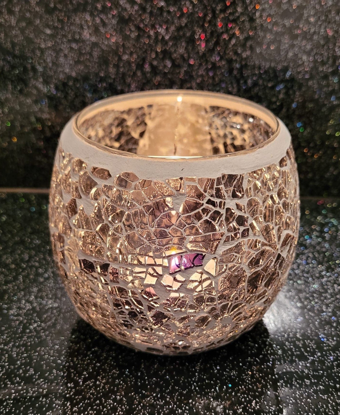 Crackle Candle Holder - Various Colours