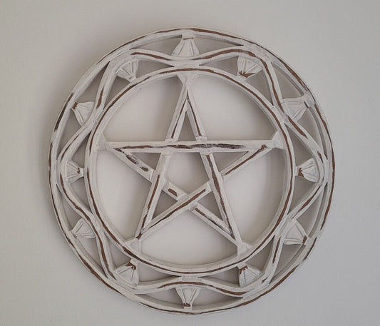 Pagan Wall Art - Triple Moon / Pentagram