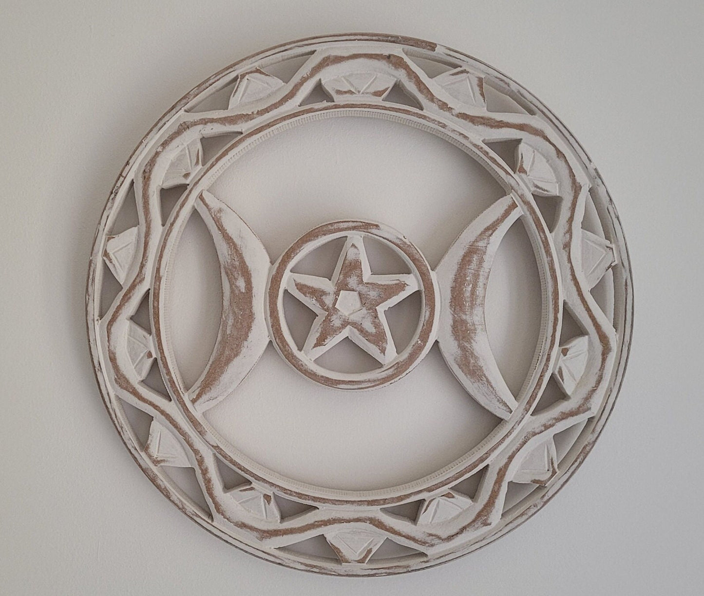 Pagan Wall Art - Triple Moon / Pentagram