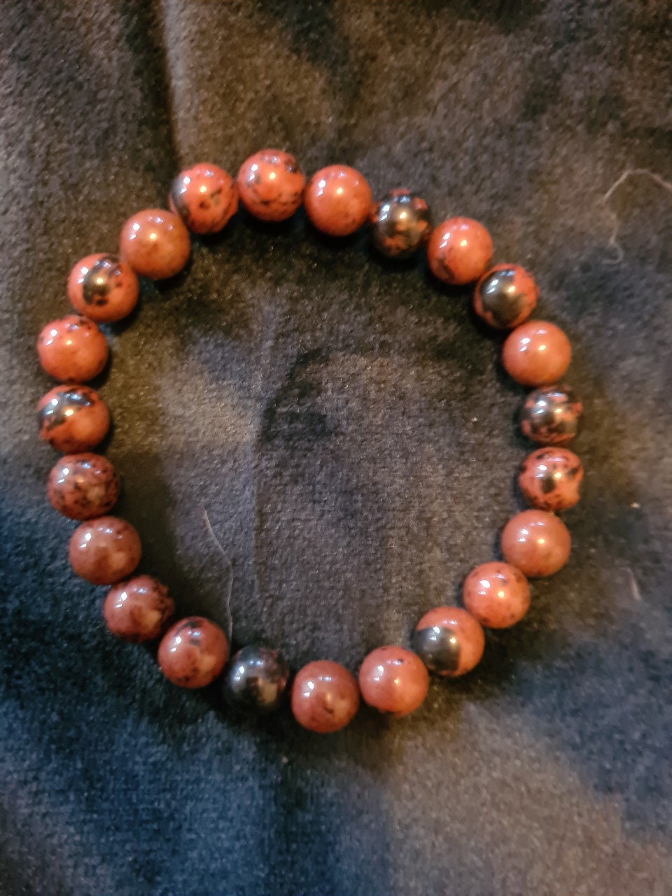 Red Obsidian 8mm Gemstone Beaded Bracelet