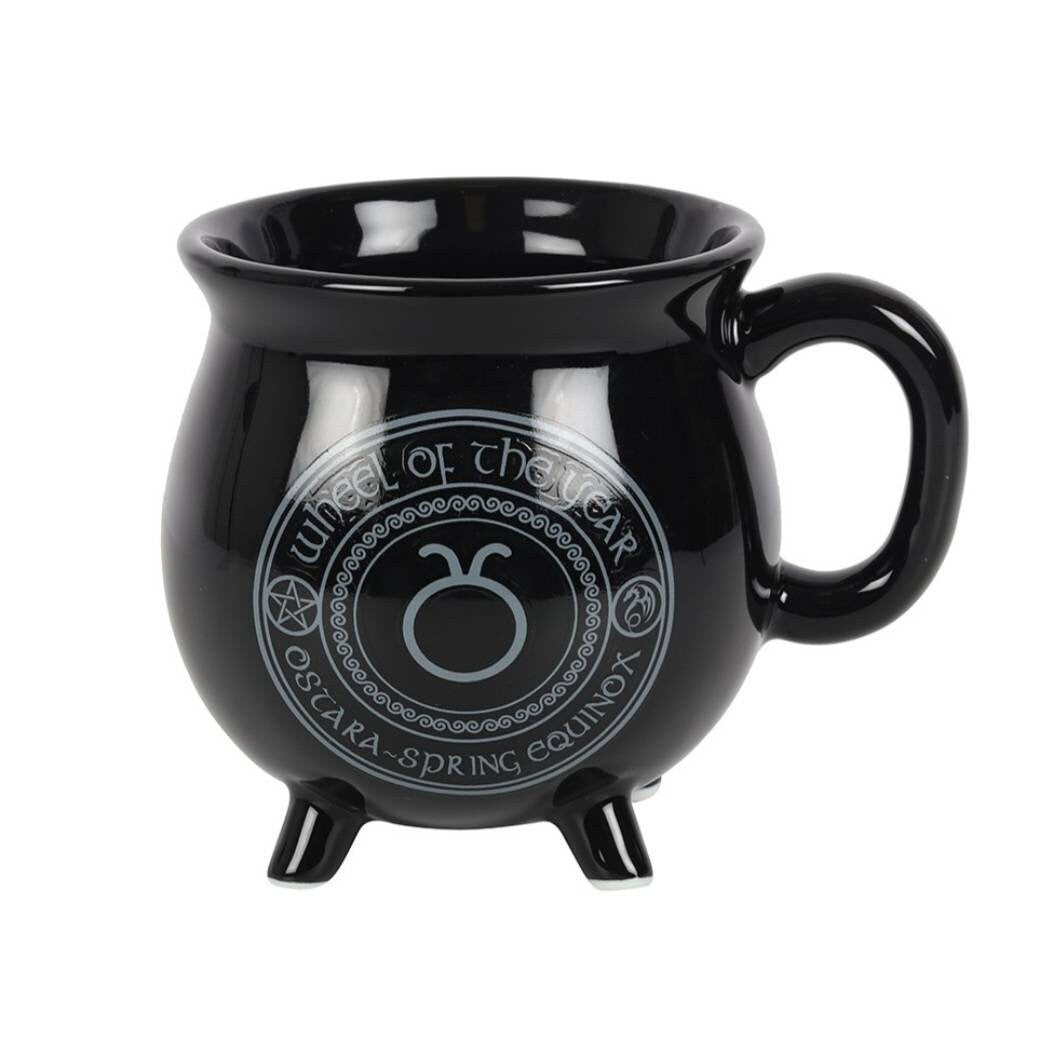 Ostara colour changing cauldron mug by Anne Stokes