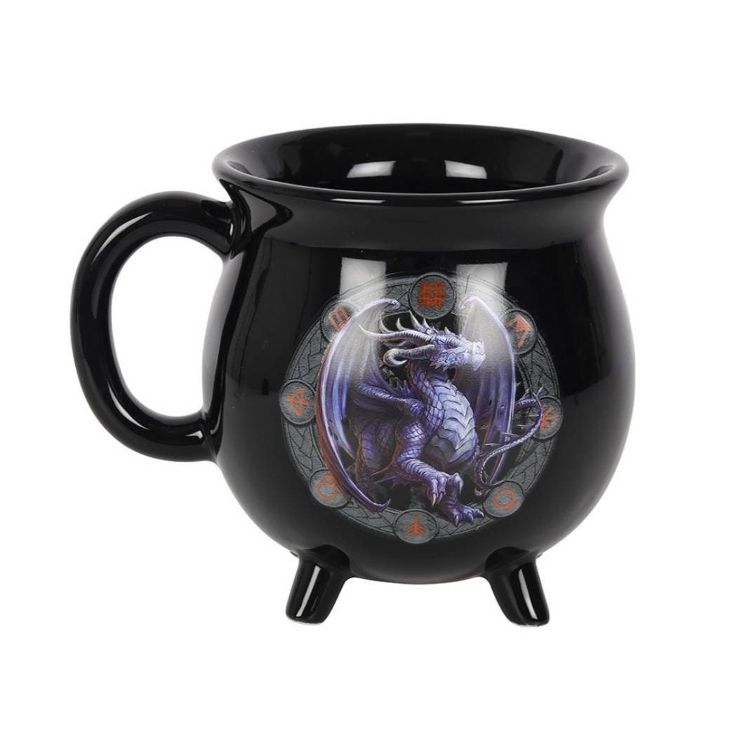 Samhain colour changing cauldron mug by Anne Stokes