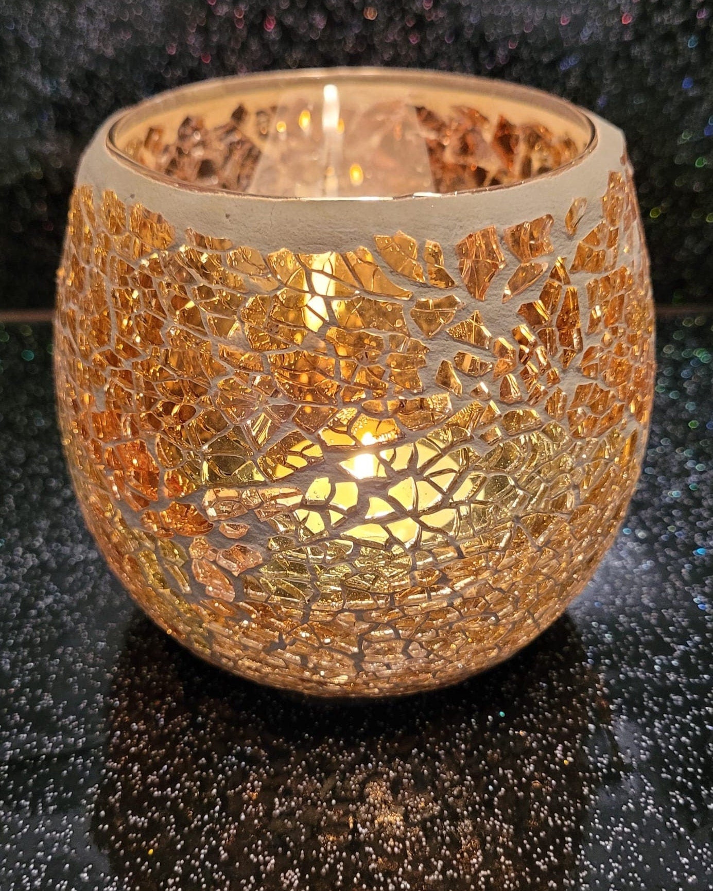 Crackle Candle Holder - Various Colours