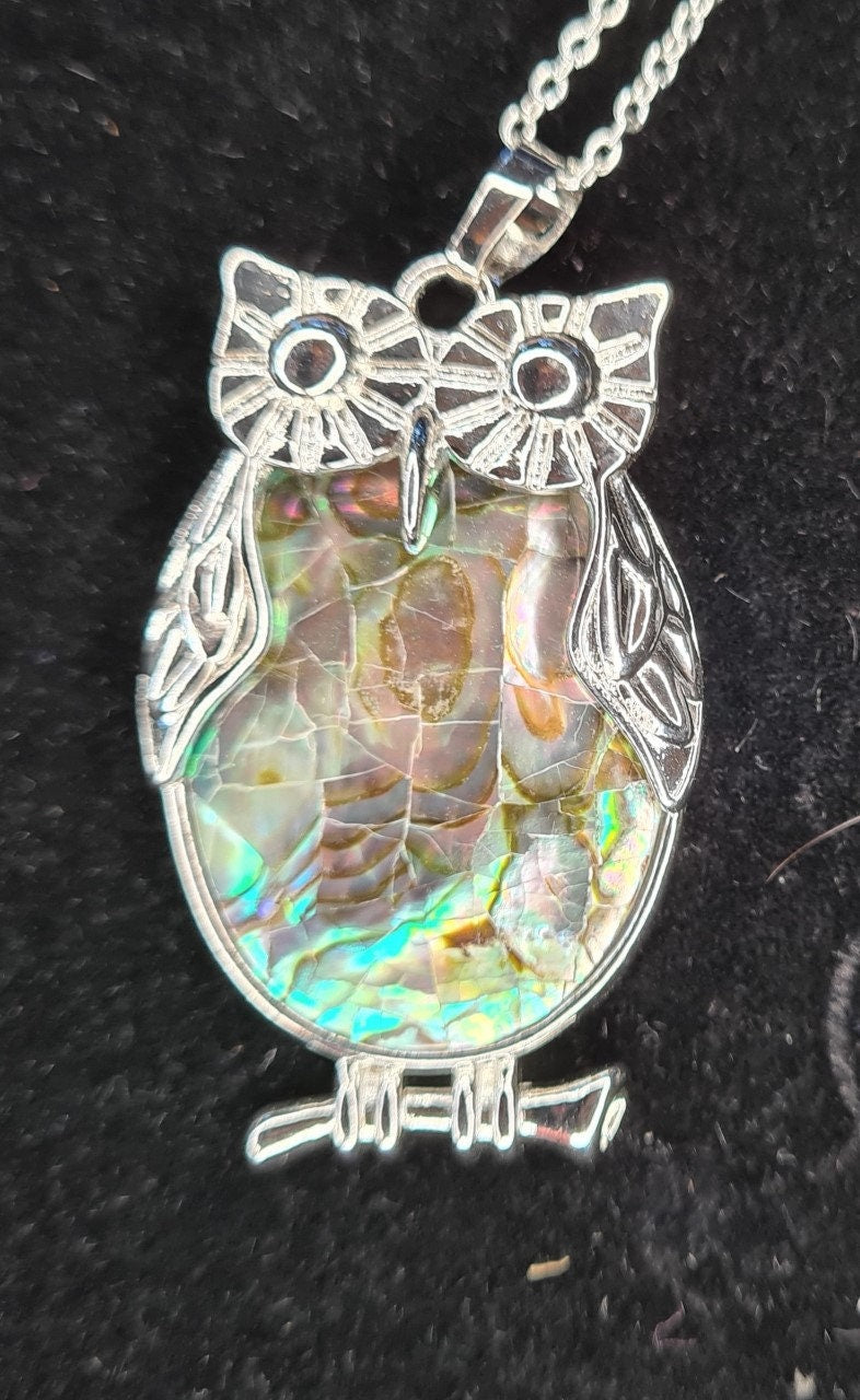 Beautiful Abalone Shell Pendant in numerous designs (Snake, Owl, turtle)