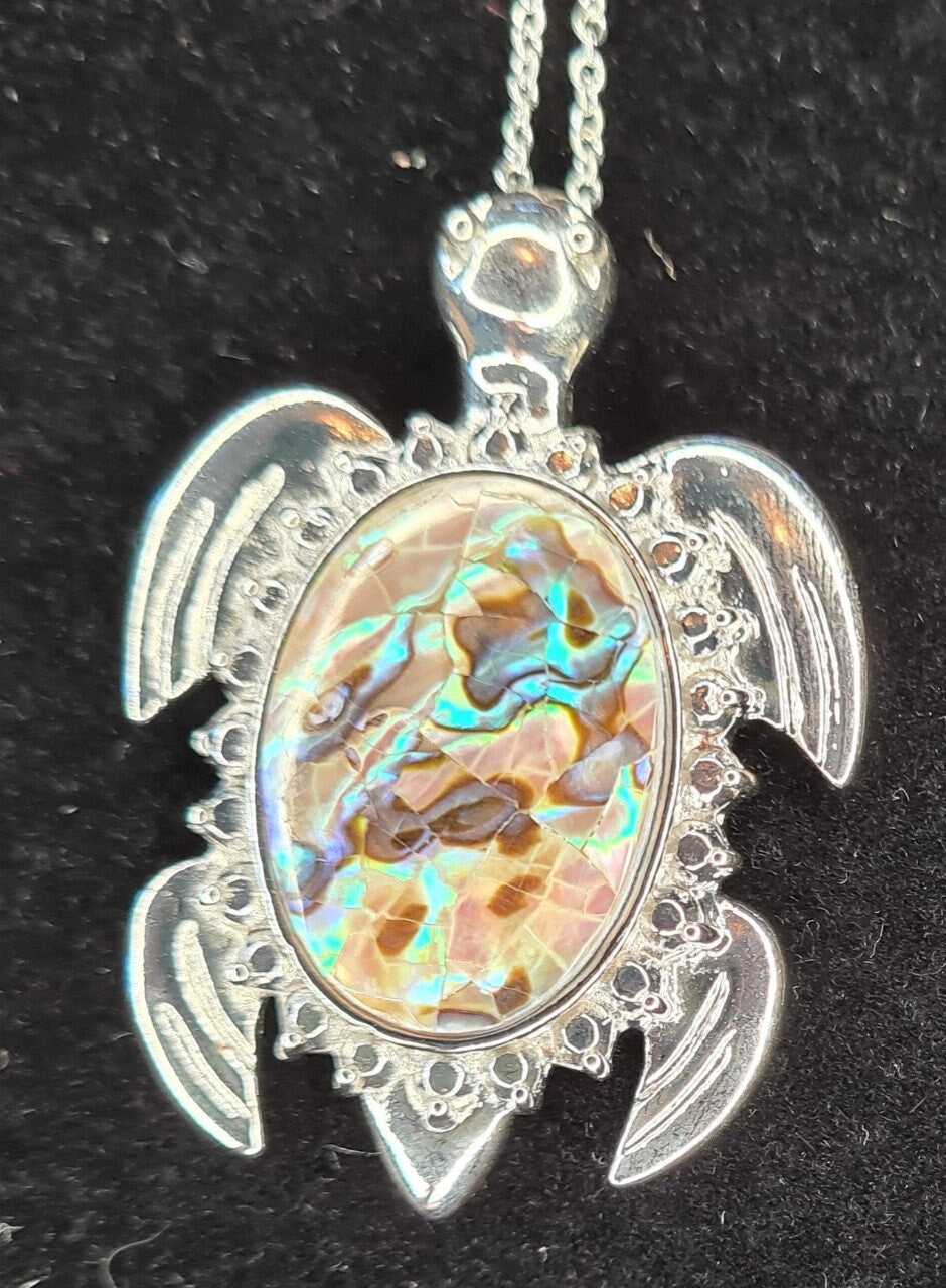 Beautiful Abalone Shell Pendant in numerous designs (Snake, Owl, turtle)