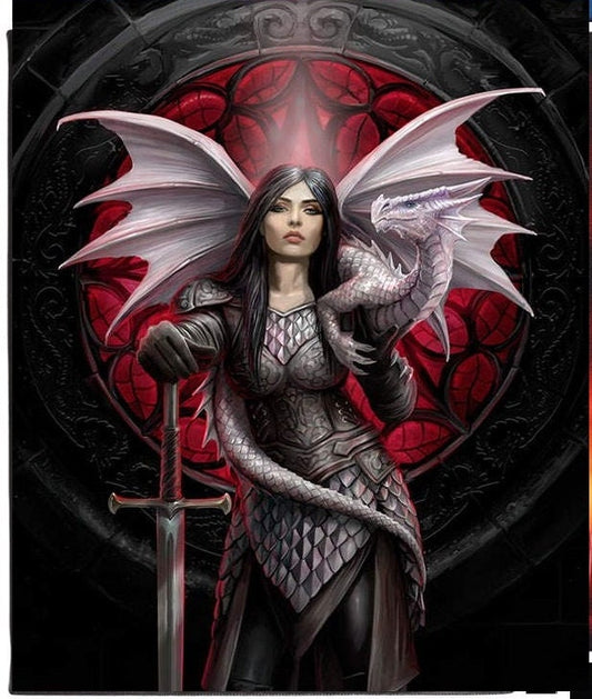 Valour by Anne Stokes - 10" x 7.5" Canvas on a wooden back-frame