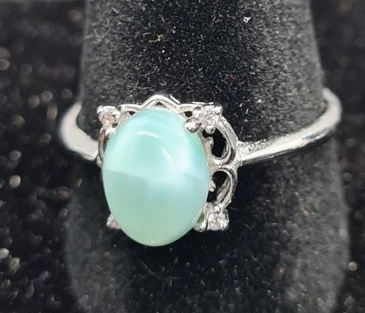 Lovely Larimar rings (silver plated) 2 Styles