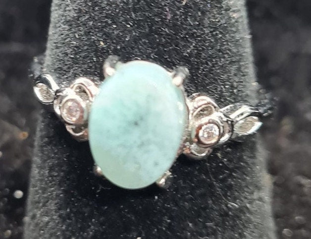 Lovely Larimar rings (silver plated) 2 Styles