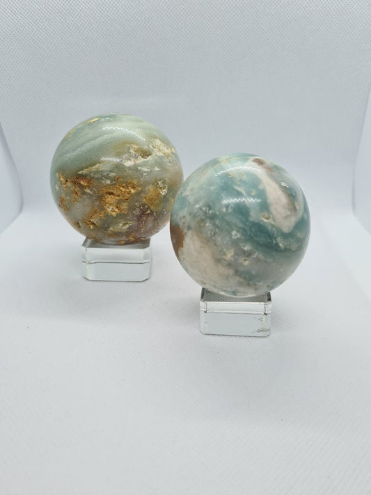 Caribbean Calcite Sphere with natural Druzy