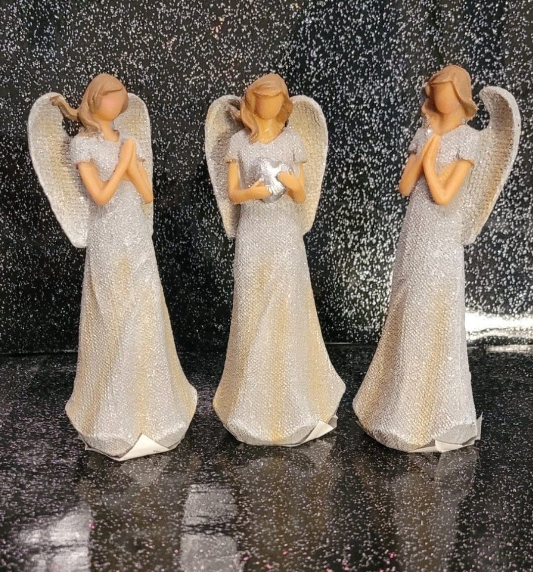 A Lovely Set of three Glitter Angels