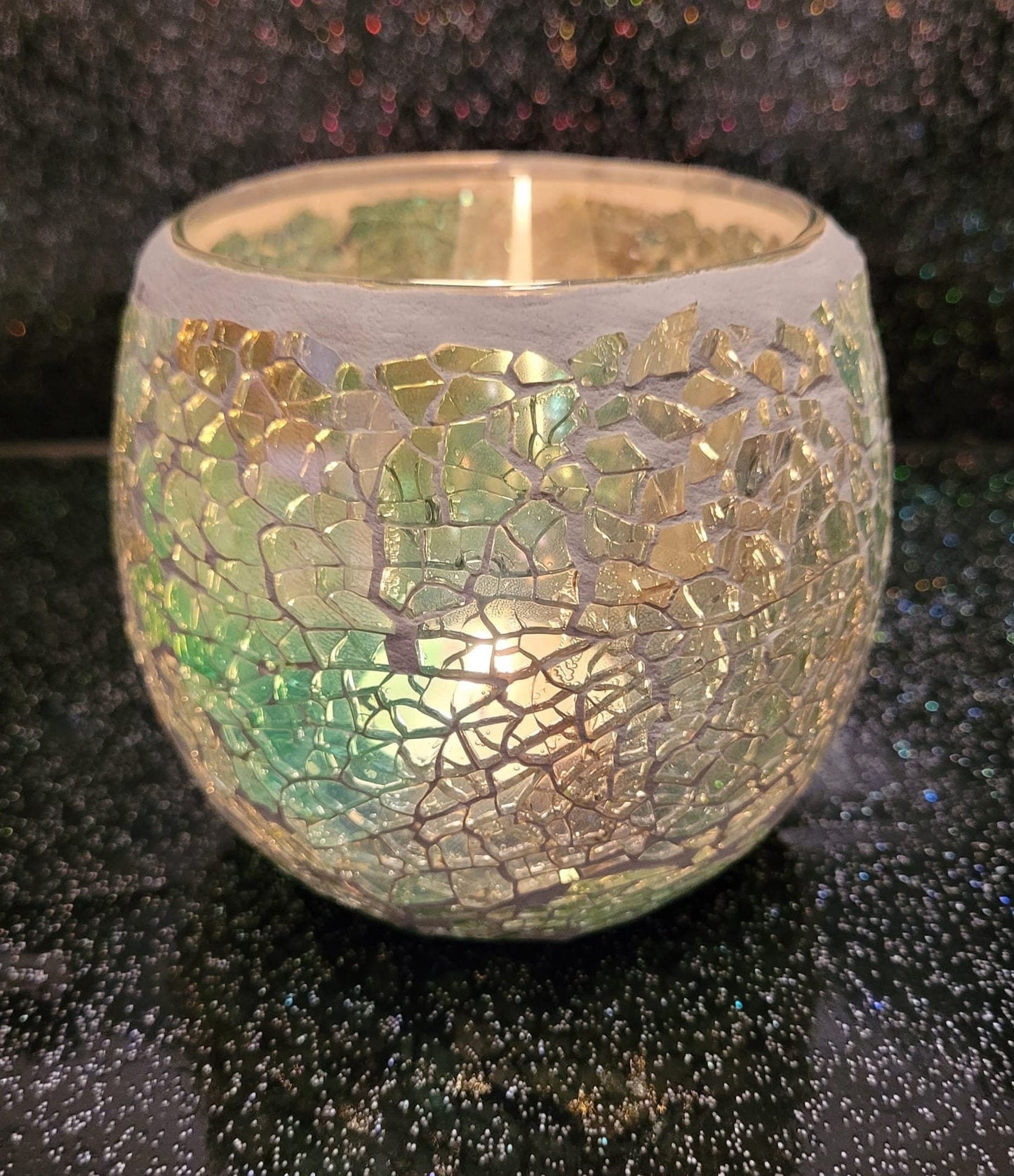 Crackle Candle Holder - Various Colours