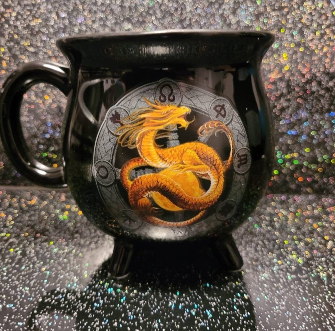 Litha colour changing cauldron mug by Anne Stokes