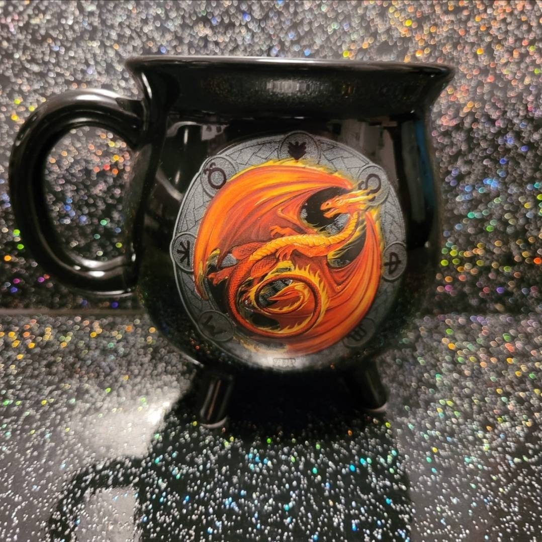 Beltane Colour Changing Cauldron Mug by Anne Stokes