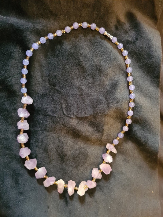 Beautiful raw amethyst necklace