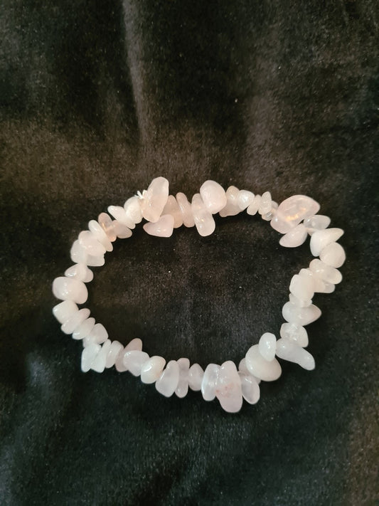 Rose Quartz Chip Stone Bracelet