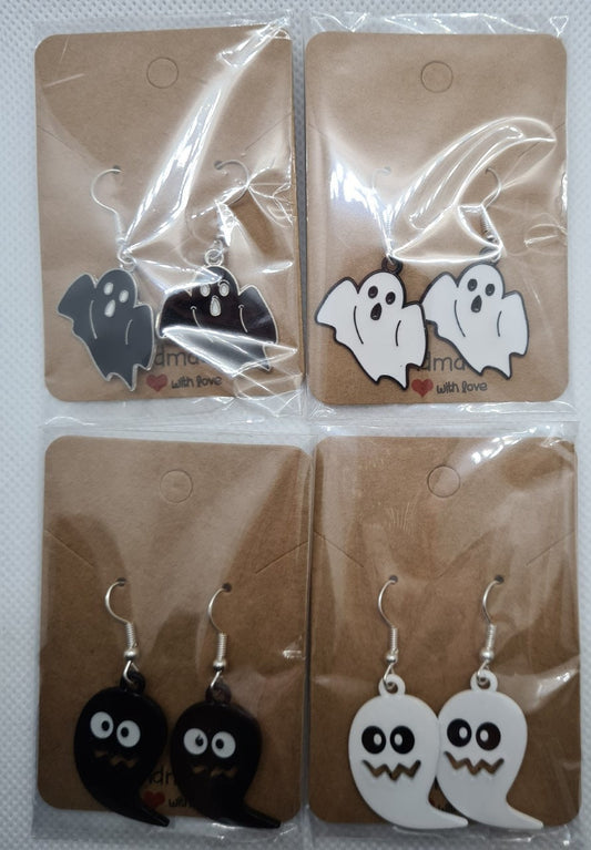 Halloween White ghost earrings  Halloween Black ghost earrings