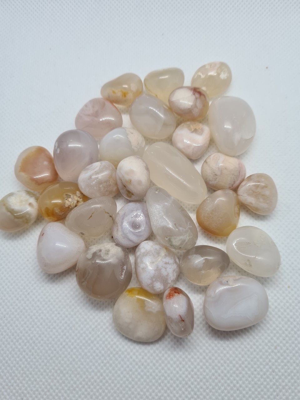 Small Tumble stones, Chalcedony , Orca Agate, Carnelian, Moss Agate, Flower Agate, Amethyst,