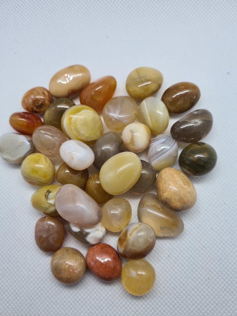 Small Tumble stones, Chalcedony , Orca Agate, Carnelian, Moss Agate, Flower Agate, Amethyst,