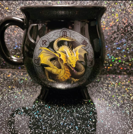 Mabon colour changing cauldron mug by Anne Stokes