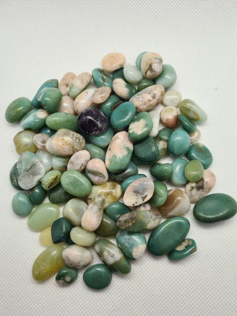 Small Tumble stones, Chalcedony , Orca Agate, Carnelian, Moss Agate, Flower Agate, Amethyst,