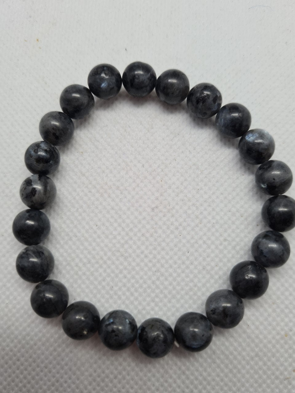 Lovely Flashy Larvikite Crystal 8mm Beaded Bracelet