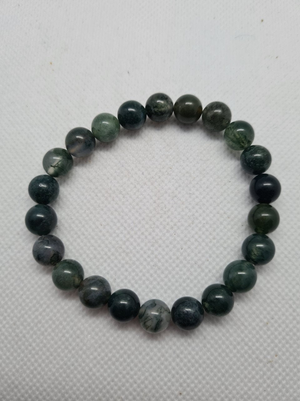 Lovely Green Jasper 8mm beaded gemstone bracelet