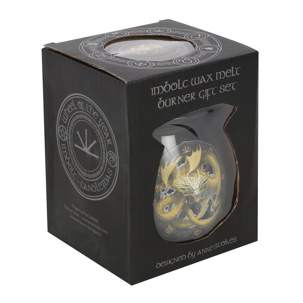 Imbolc Wax Melt Burner Gift Set by Anne Stokes