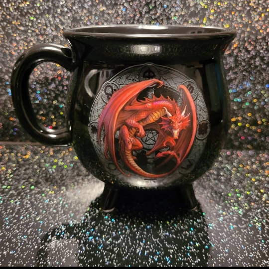 Lammas colour changing Cauldon mug by Anne Stokes