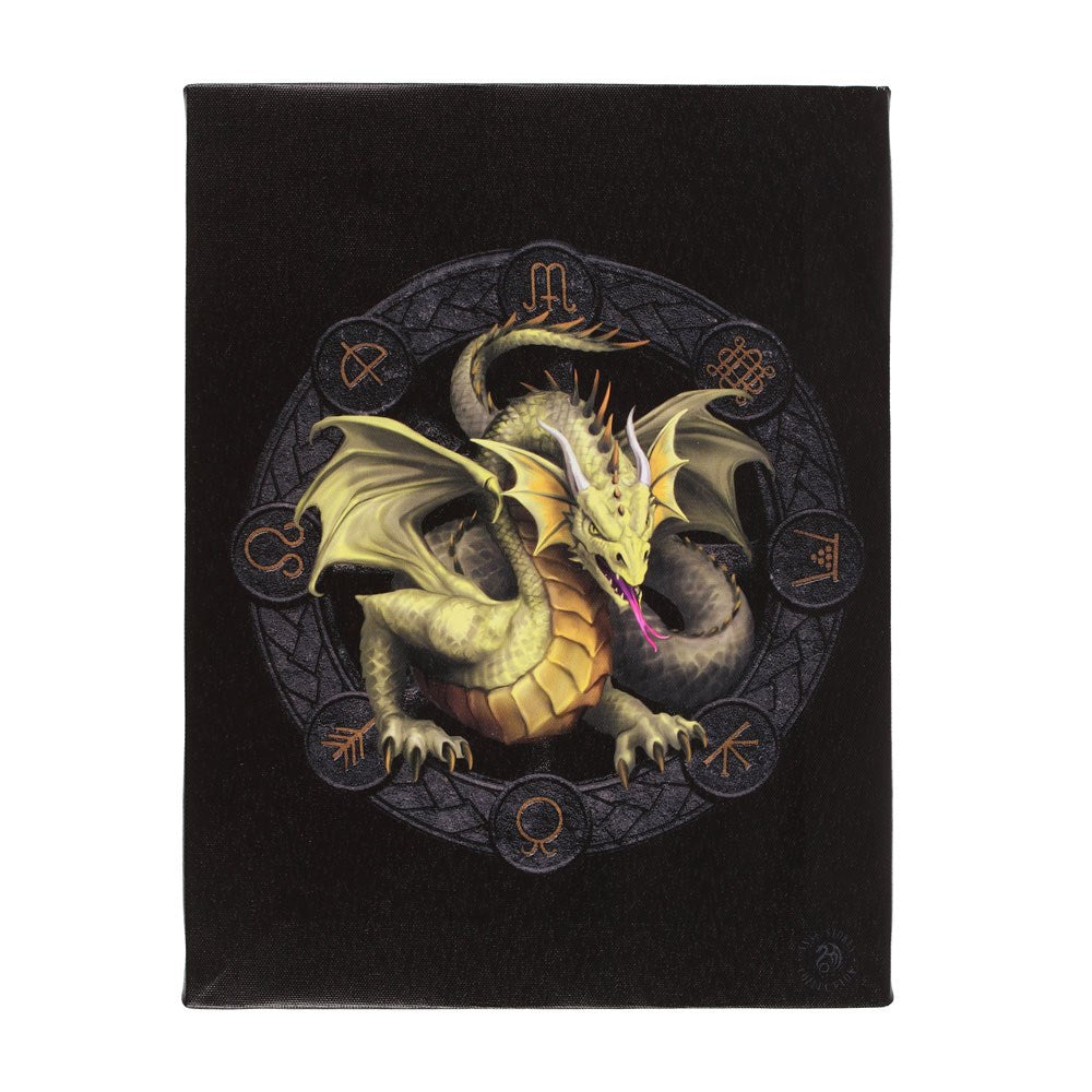 19 x 25cm Mabon Dragon Canvas by Anne Stokes