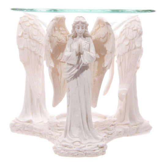 White Praying Angel Figurine Oil Burner and Wax Burner