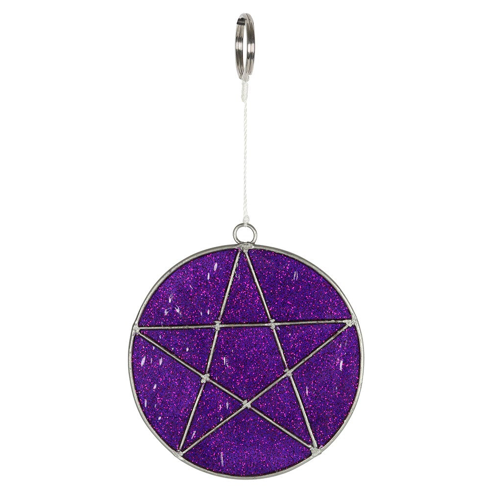 Mystical pentagram suncatcher, gothic suncatcher,